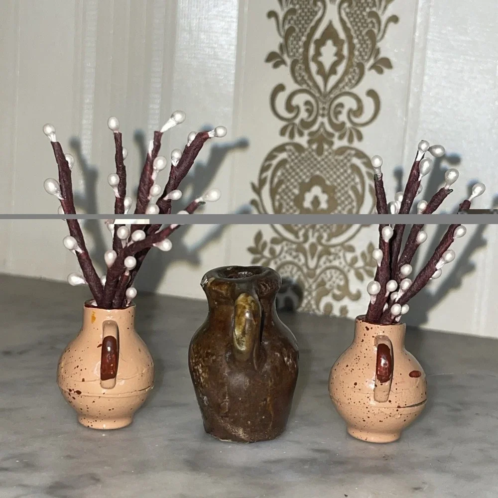 Doll House Accessories | Ceramic Vases Lanterns Faux Plants